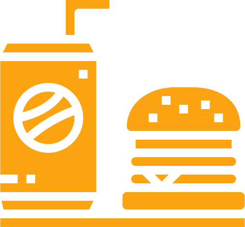 Burger and drink icon.